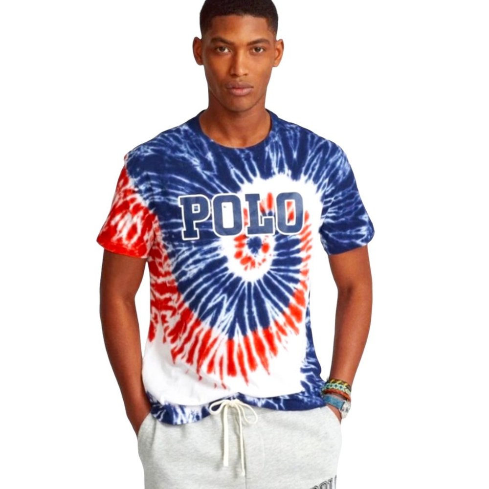 Polo Ralph Lauren Americana Tie-Dye Short-sleeve Tee, Mens Medium, New with Tag